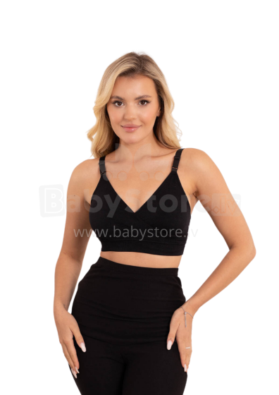 LuuTe Valentīna Blue Rose Art.8404 black nursing bra