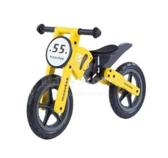 Moovkee Balance Bike Alex Air Art.159828 Yellow  Детский велосипед/бегунок с деревянной рамой