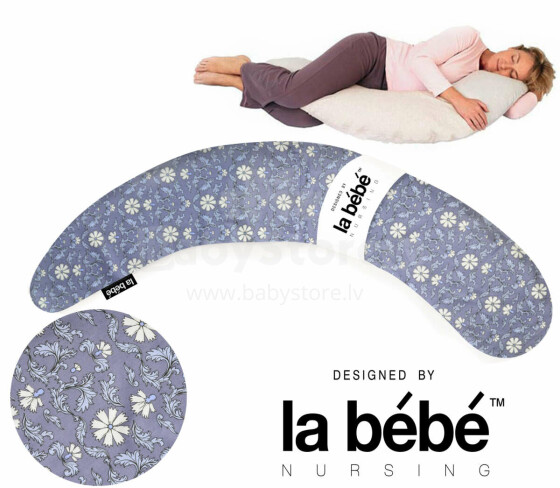 La Bebe™ Moon Maternity Pillow Art.159833 Spring Flowers Spilvens-pakavs grūtniecēm ar polistirola pildījumu [2 pārvalki] 195 cm