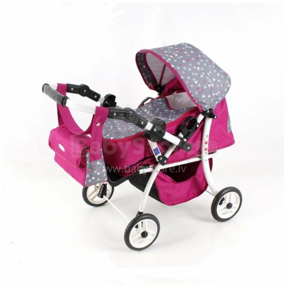 Adbor Sisi Doll Stroller Art.SI-09 lėlės vežimėlis su krepšiu ir lopšiu