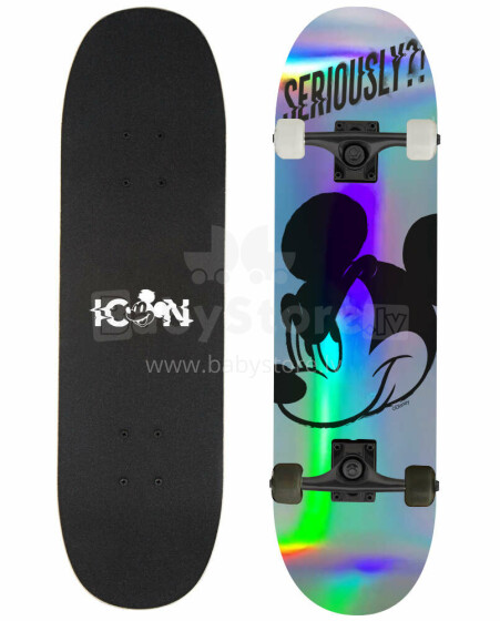 BIG WOODEN SKATEBOARD D100 MICKEY SERIOUSLY HOLO