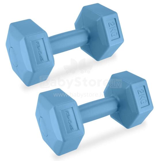 Set of hexagonal dumbbells 2x2 kg Spokey MONSTER