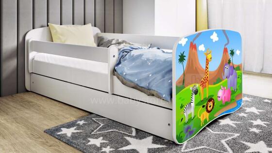 Bed babydreams white safari with drawer with non-flammable mattress 160/80