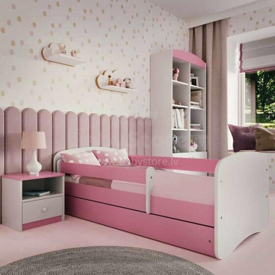 Bed babydreams pink without pattern with drawer with non-flammable mattress 160/80