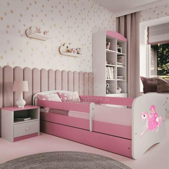 Bed babydreams pink princess on horse with drawer without mattress 140/70