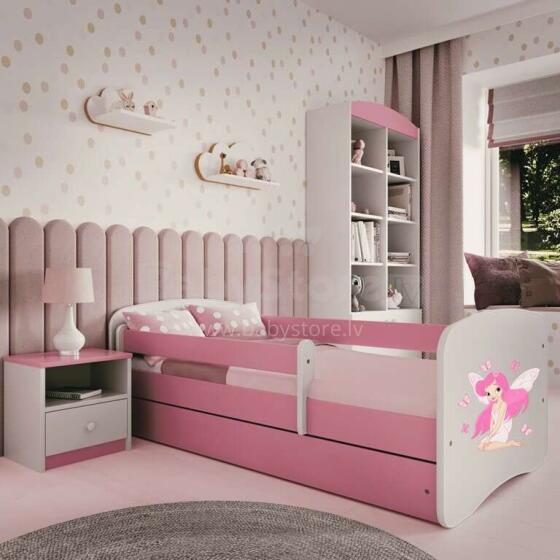 Bed babydreams pink fairy with butterflies with drawer with non-flammable mattress 160/80