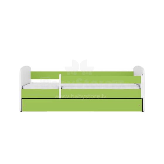Bed babydreams green without pattern with drawer without mattress 160/80