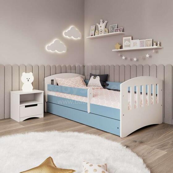 Bed classic 1 blue with drawer with non-flammable mattress 180/80