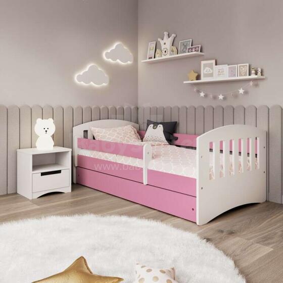 Bed classic 1 pink with drawer with non-flammable mattress 160/80