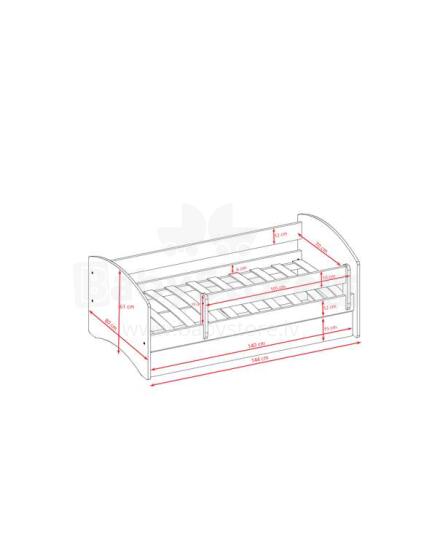 Bed babydreams pink frozen land with drawer with non-flammable mattress 140/70