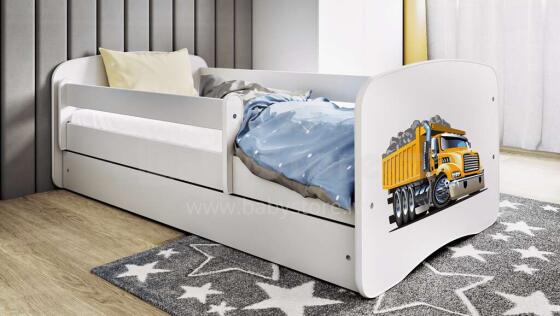 Bed babydreams white truck with drawer with non-flammable mattress 160/80