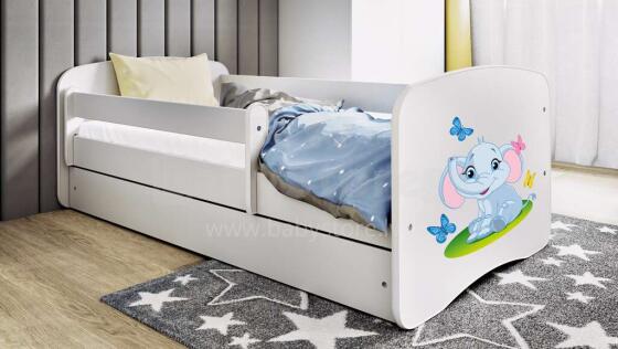 Bed babydreams white baby elephant with drawer with non-flammable mattress 180/80