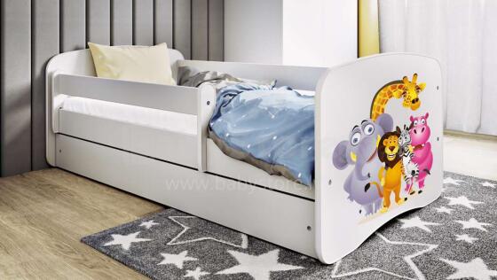 Bed babydreams white zoo with drawer with non-flammable mattress 180/80