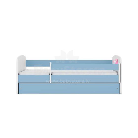 Bed babydreams blue princess horse with drawer with non-flammable mattress 140/70
