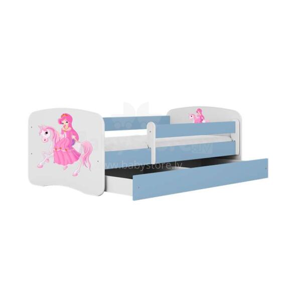 Bed babydreams blue princess on horse with drawer with non-flammable mattress 180/80