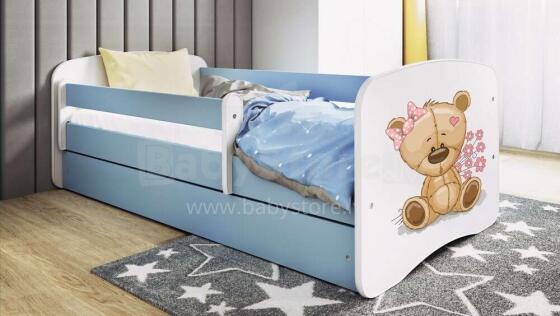 Bed babydreams blue teddybear flowers with drawer with non-flammable mattress 160/80