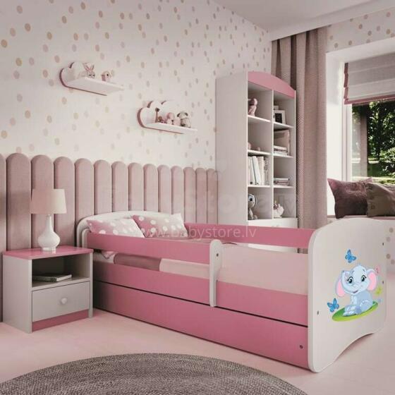 Bed babydreams pink baby elephant with drawer with non-flammable mattress 180/80