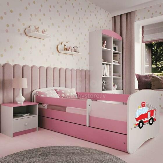 Bed babydreams pink fire brigade with drawer with non-flammable mattress 180/80