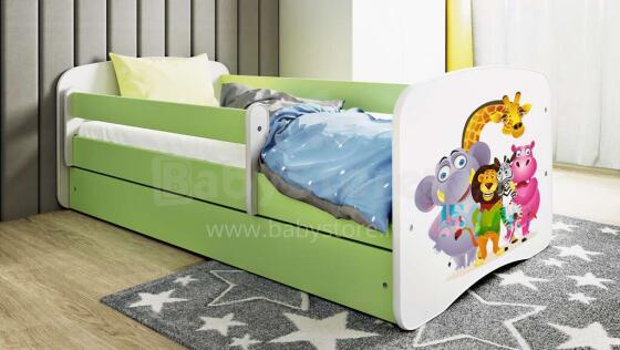 Bed babydreams green zoo with drawer with non-flammable mattress 180/80
