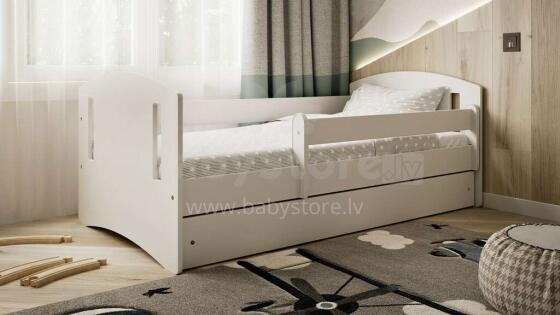 Bed classic 2 white with drawer with non-flammable mattress 180/80