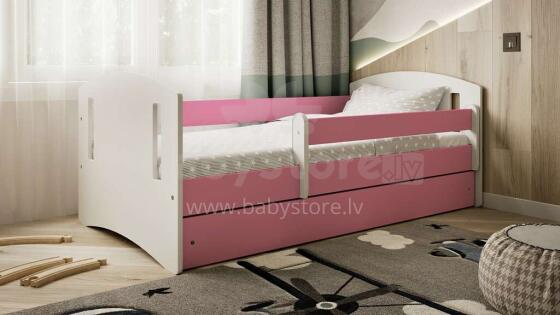 Bed classic 2 pink with drawer with non-flammable mattress 160/80