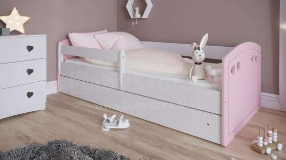 Bed Julia mix pale pink with drawer with non-flammable mattress 180/80