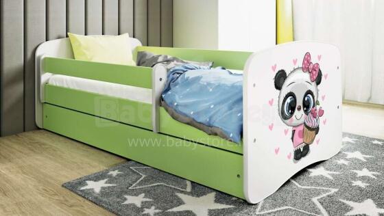 Babydreams green panda bed with drawer, mattress 160/80