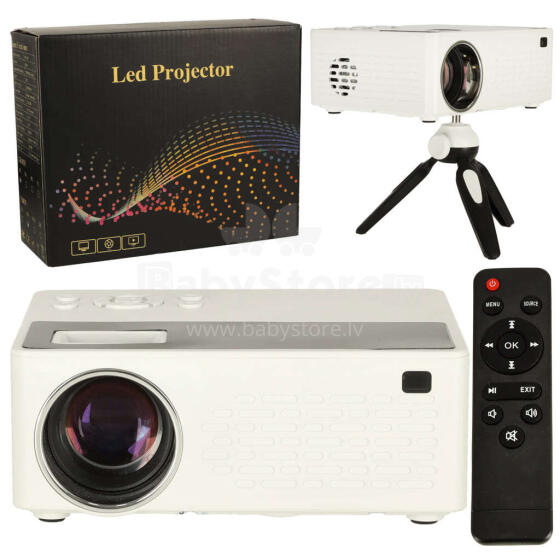 Ikonka Art.KX3915 Children's portable projector LED TFT LCD 16:9 1920x1080 USB 20W white