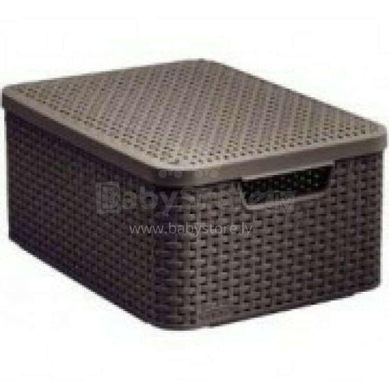 Kaste ar vāku Style M 39,3x29,3x18,7cm tumši brūna