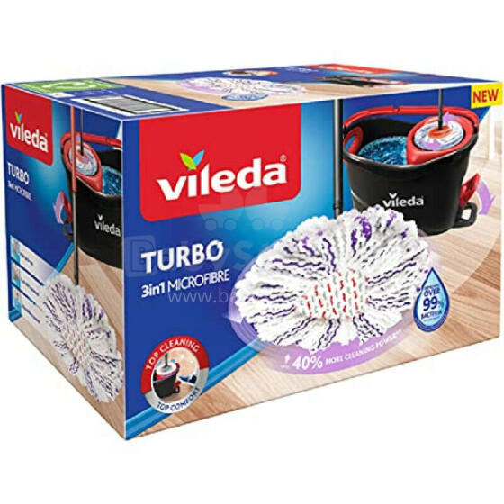 Vileda Easy Wring&amp;Clean Microfibre 3in1 rotējošais mops