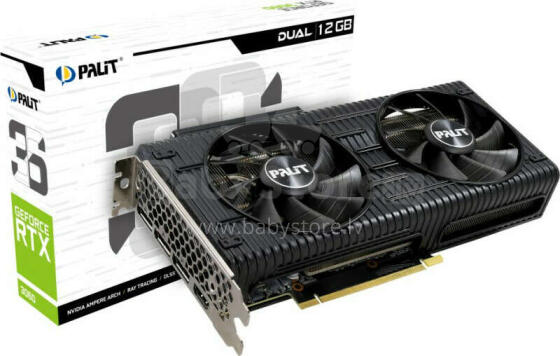 Palit GeForce RTX 3060 Dual 12GB GDDR6 grafiskā karte (NE63060019K9-190AD)