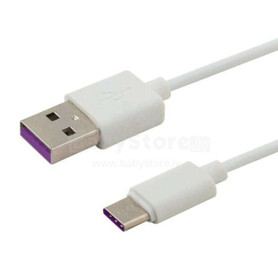 Savio USB - USB Type C 3A Kabelis 1m CL-126 Balts