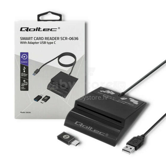 Qoltec 50363 USB kabelis 1,8 m USB 2.0 USB C USB A Melns