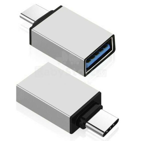 Mocco Universāls OTG Adapteris Type-C uz USB 3.0 Savienojums Sudraba