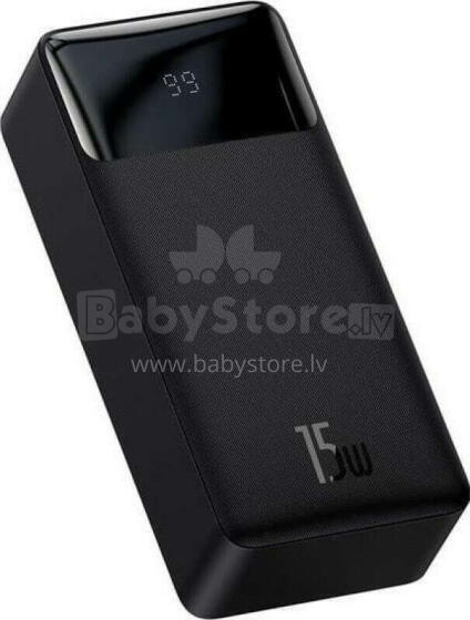 Baseus Bipow Power Bank ar digitālo displeju 15W 30000mAh melns