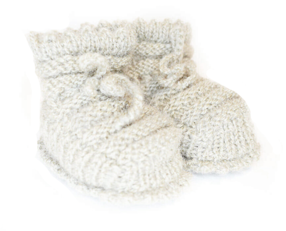 La Bebe™ Lambswool Hand Made Booties Art.1634 Beige Натуральные пинетки/носочки  для новорожденного из натуральной шерсти.