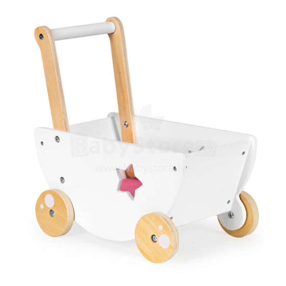 Koka leļļu ratu stūmējs 2in1 Ecotoys