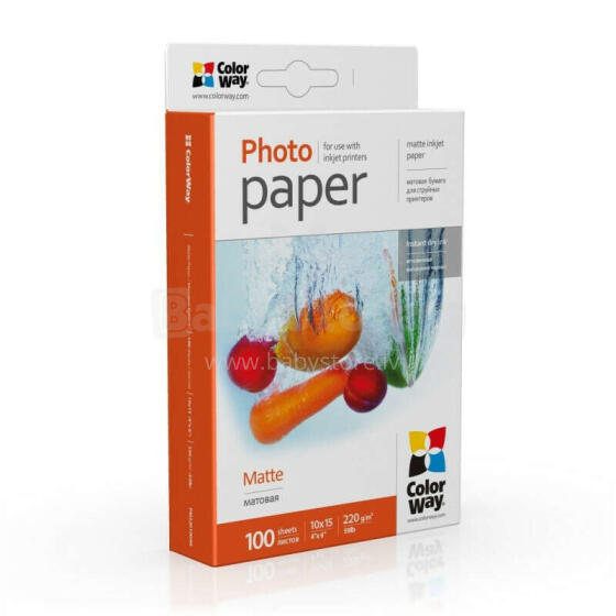 Fotopapīrs ColorWay, 10x15cm, 220g/m², 100lpp/iep, matēts