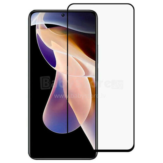 Fusion full glue 5D aizsargstikls pilnam ekrānam Xiaomi Redmi Note 13 5G melns