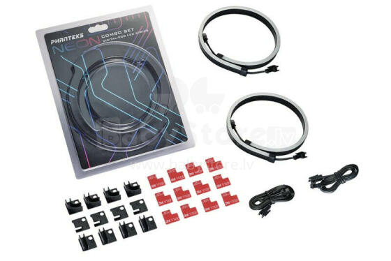 Kombinēts LED lentes komplekts PHANTEKS Neon Digital RGB, 40 cm (2 gab.)