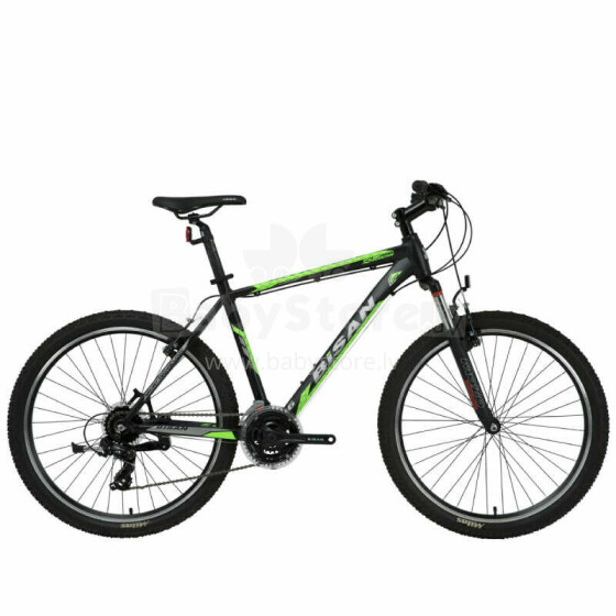 Vīriešu kalnu velosipēds Bisan 26 MTX7050 VB (PR10010449) Melns/zaļš (Rata izmērs: 26 Rāmja izmērs: S)