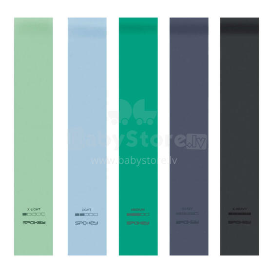 A set of fitness bands (5 pcs) with a different resistance level Spokey ARTIO