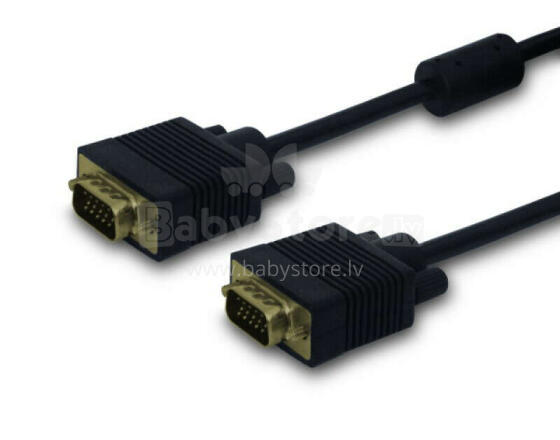 Savio CL-29 VGA kabelis 1,8 m VGA (D-Sub) Melns