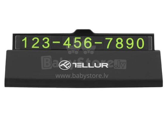Tellur Temporary Car Parking Phone Number Card Black