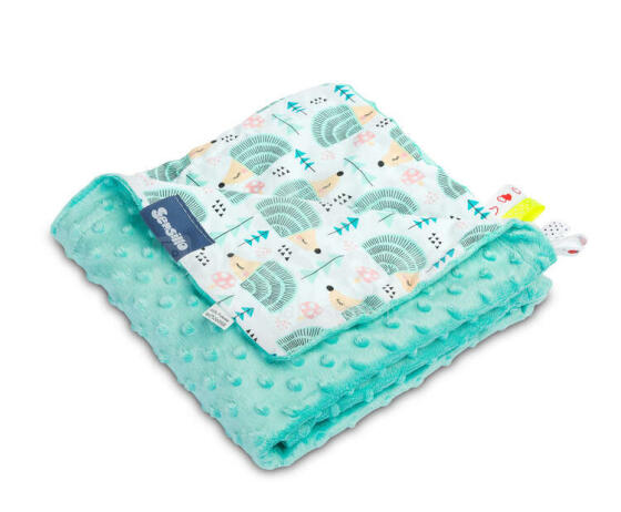 Light Minky Blanket - Hedgehogs mint 75x100