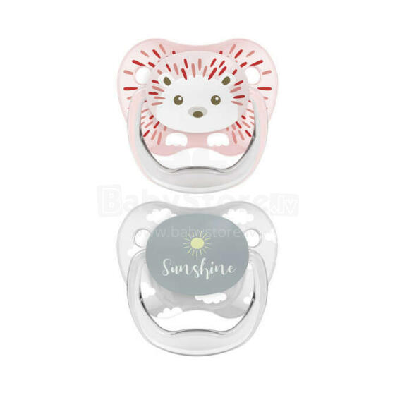 PV12014 PreVent PRINTED SHIELD Pacifier - Stage 1, Girl Animal Faces, 2-Pack