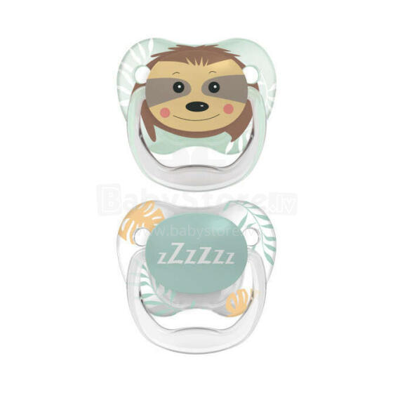PV22014 PreVent PRINTED SHIELD Pacifier - Stage 2, Girl Animal Faces, 2-Pack