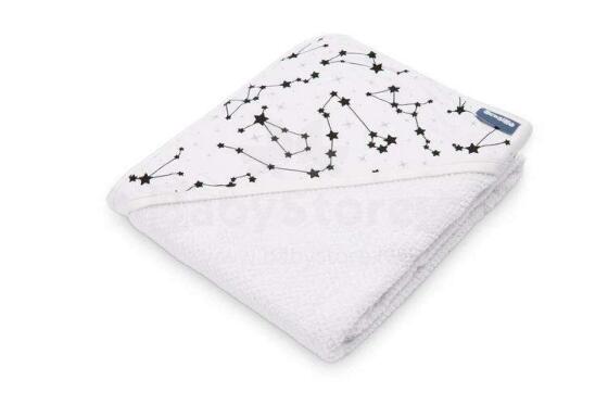 Crepe hooded bath towel – white