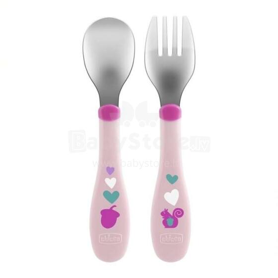 086634 METAL CUTLERY 18M + PINK