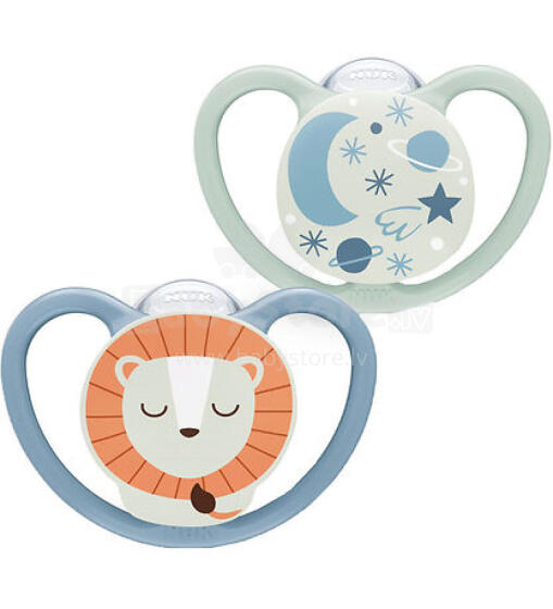 730578 SPACE NIGHT SILICONE SOOTHING TAT 0-6 2PCS/PUD